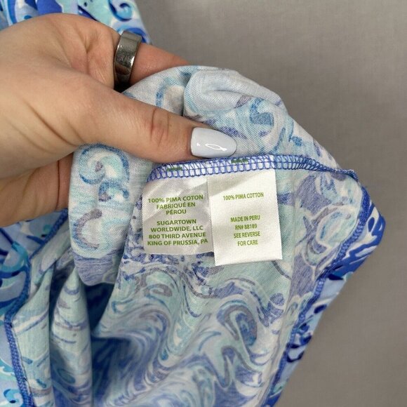 Lilly Pulitzer Womens Dress XXS Saltwater Blue Billie Suns Out Funs Out Coastal - Picture 8 of 10